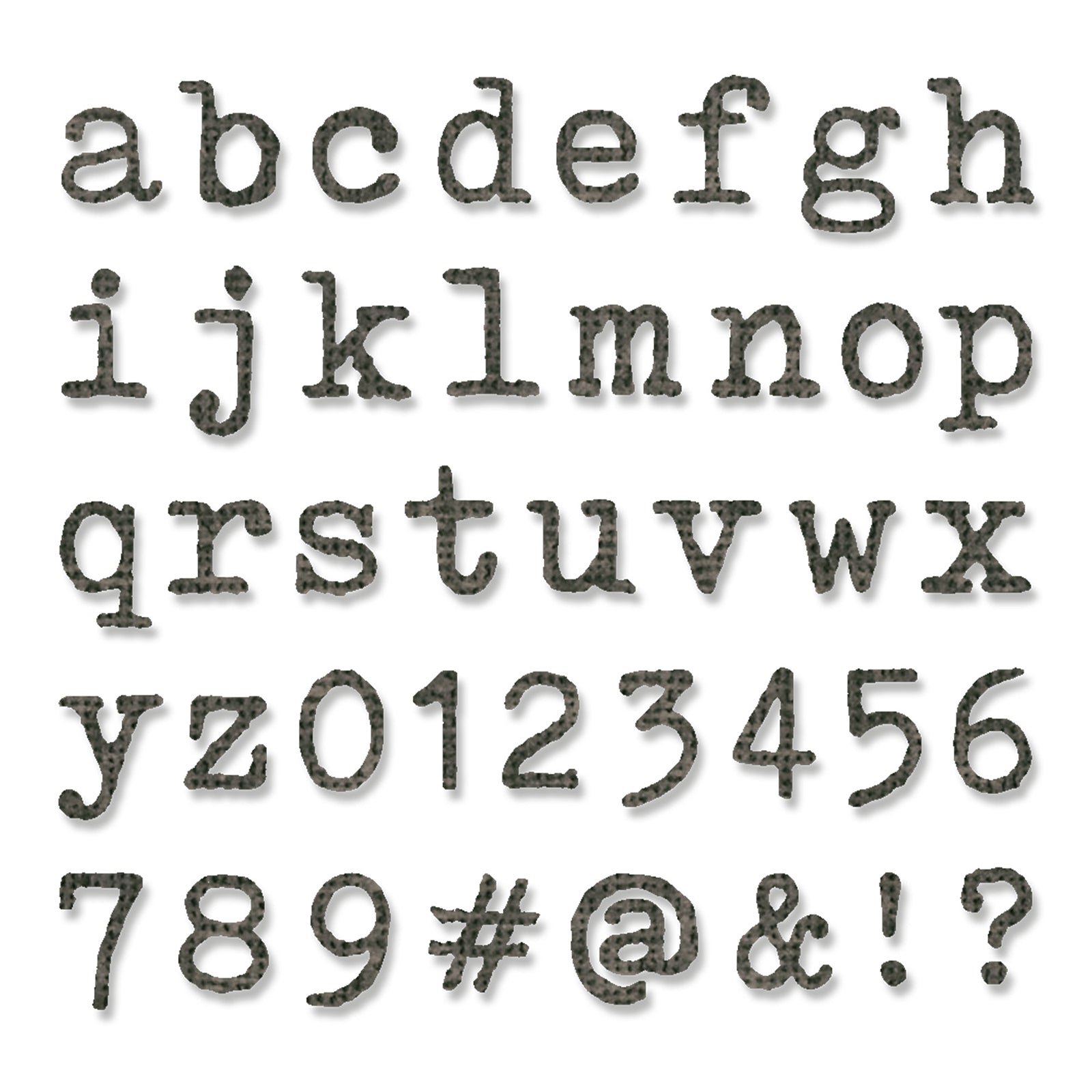 Sizzix • tim holtz thinlits die set alphanumeric tiny type lower