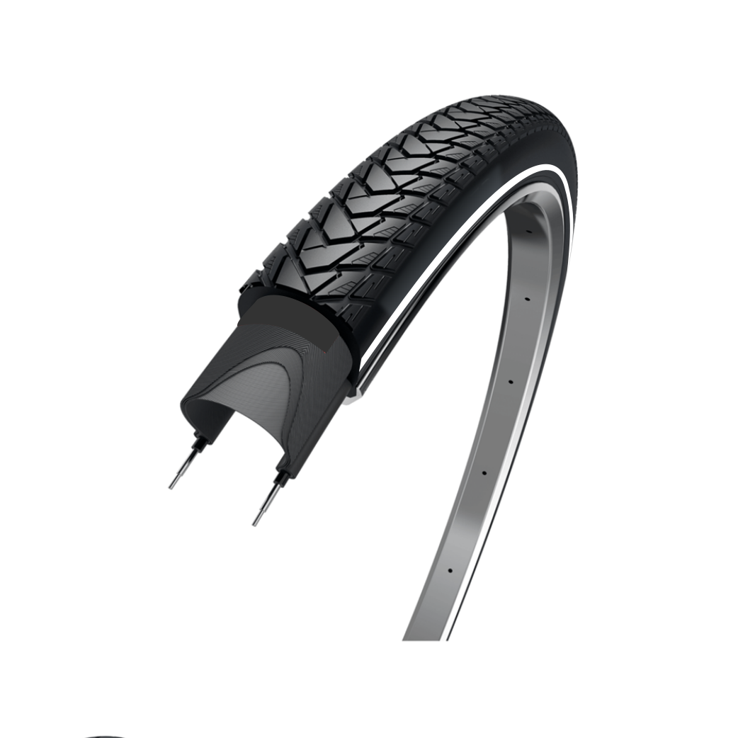 Wolff reiziger, zwart met reflectie, 28x1 5 8x1 3 8, etrto 37-622