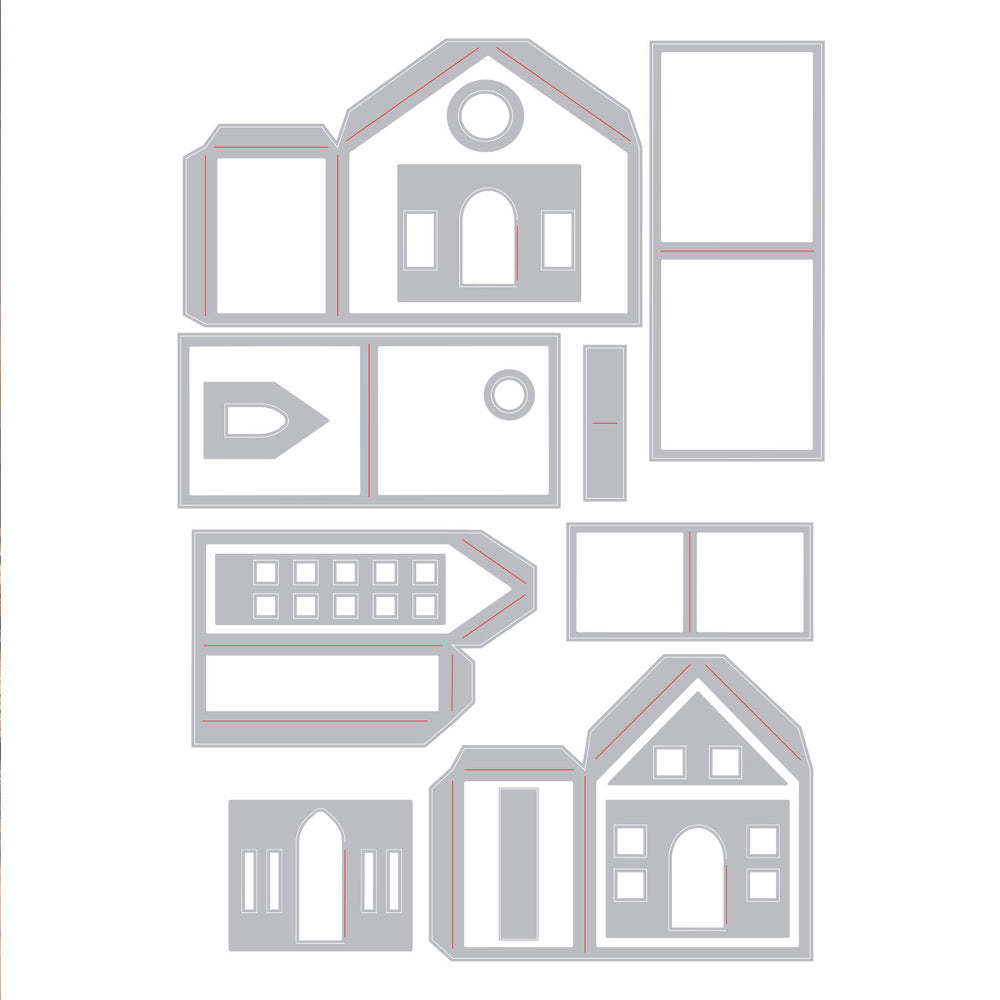 Sizzix • tim holtz thinlits die set paper village 16pcs