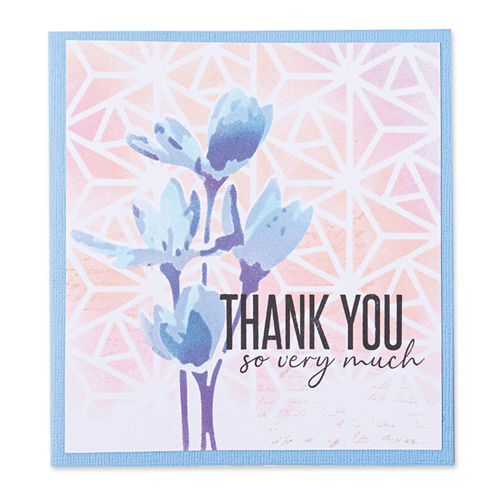Sizzix • layered stencils geo flowers 4stuks