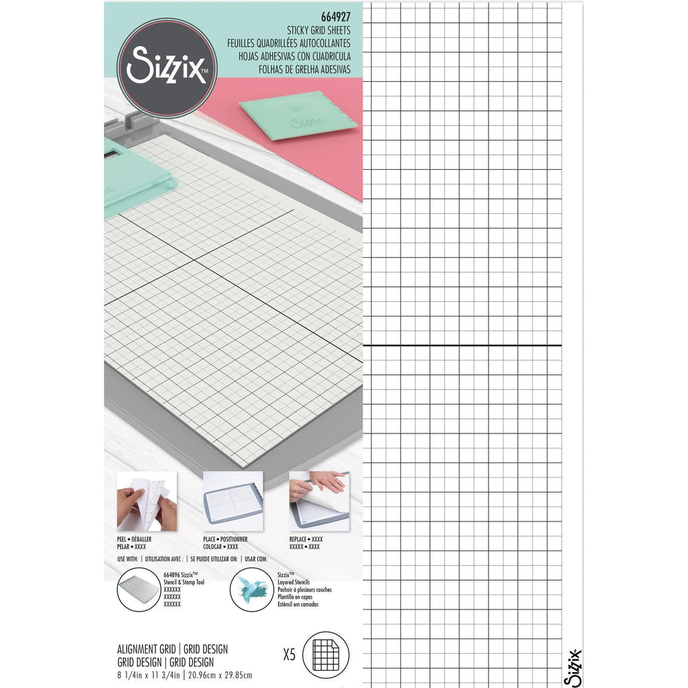 Sizzix • accessory sticky grid sheets 8 1 4 x11 5 8 5stuks