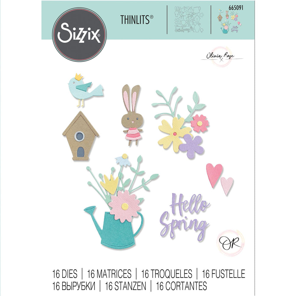 Sizzix • thinlits die set hello spring