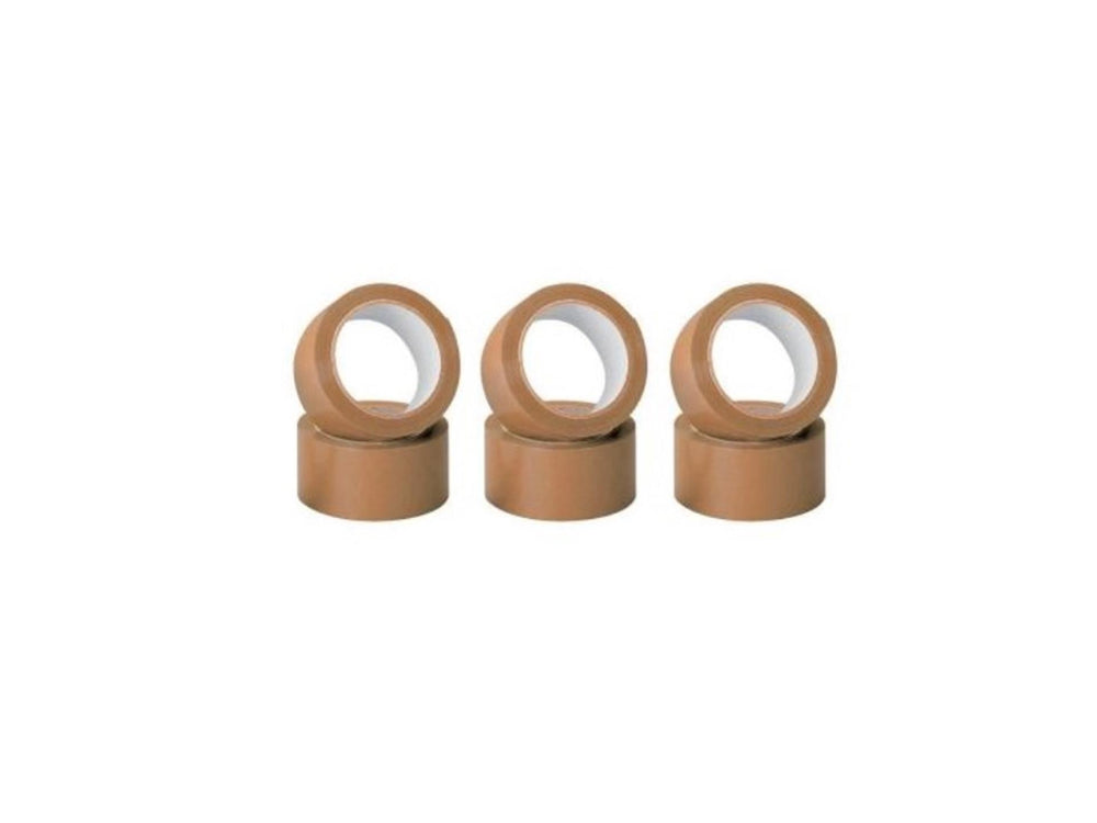 Everglue verpakkingstape bruin 66m x 50mm low noise 6 stuks