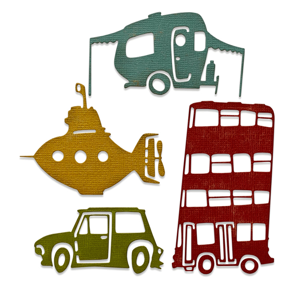 Sizzix • tim holtz thinlits die set wacky transport #1 4pcs