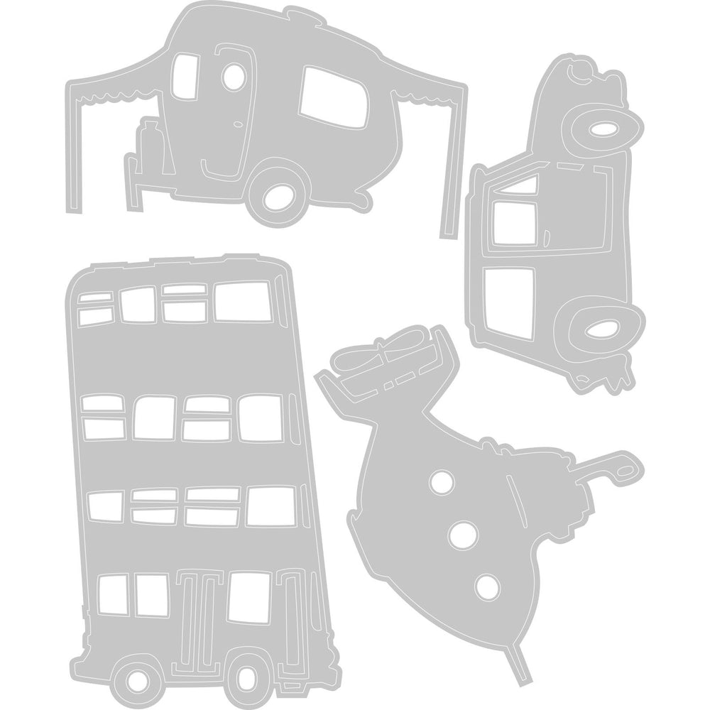 Sizzix • tim holtz thinlits die set wacky transport #1 4pcs