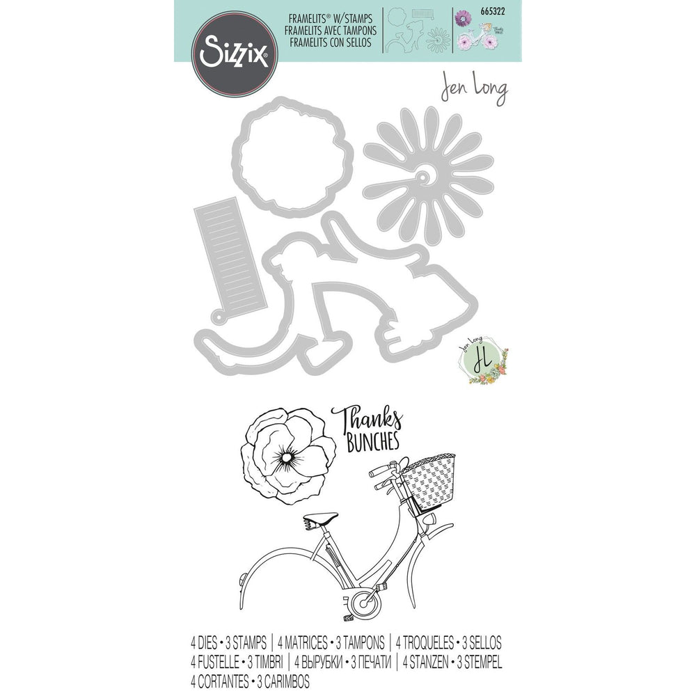 Sizzix • framelits die set thankful bicycle