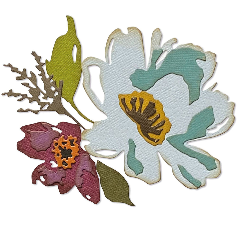 Sizzix • tim holtz thinlits die set brushstroke flowers #3 5pcs