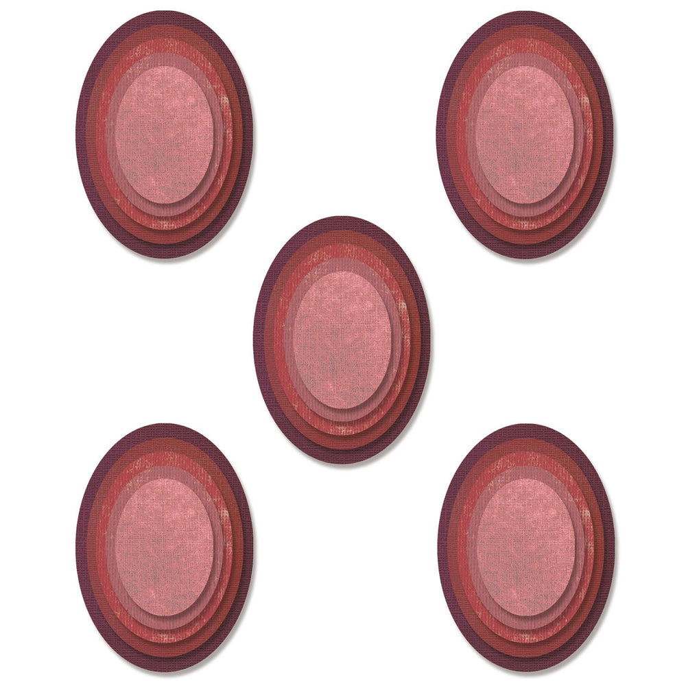 Sizzix • tim holtz framelits die set stacked tiles ovals 25pcs
