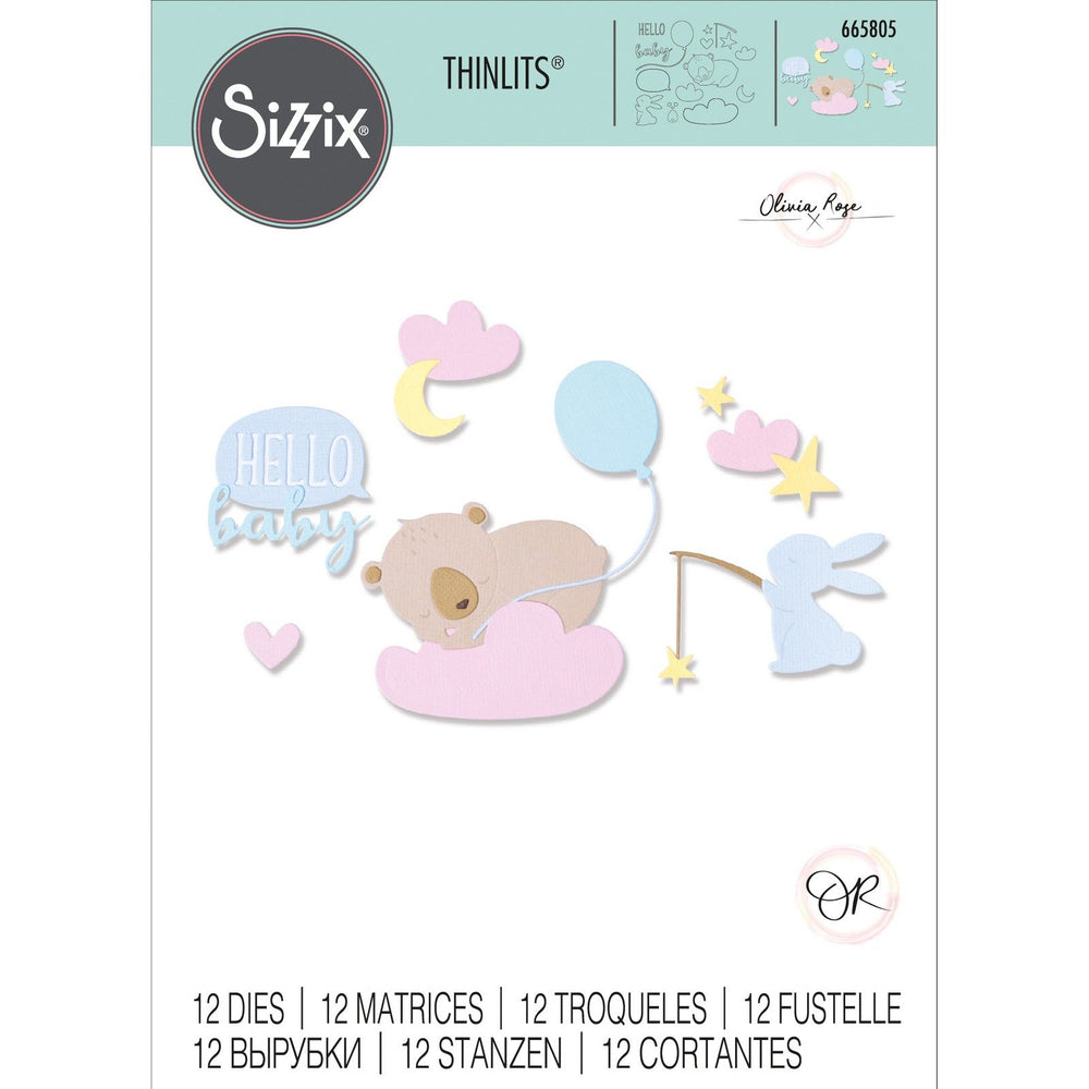 Sizzix • thinlits die set hello baby