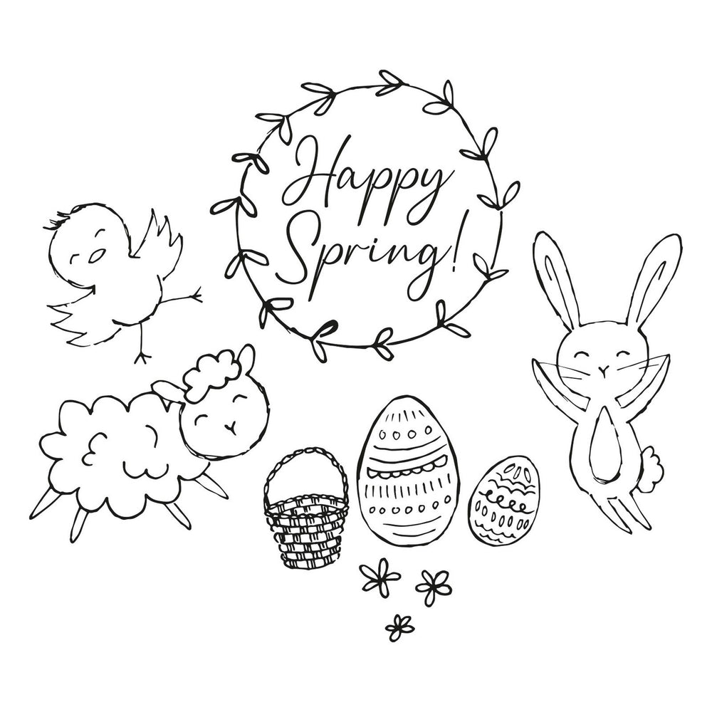 Sizzix • clear stamps set spring essentials 9stuks