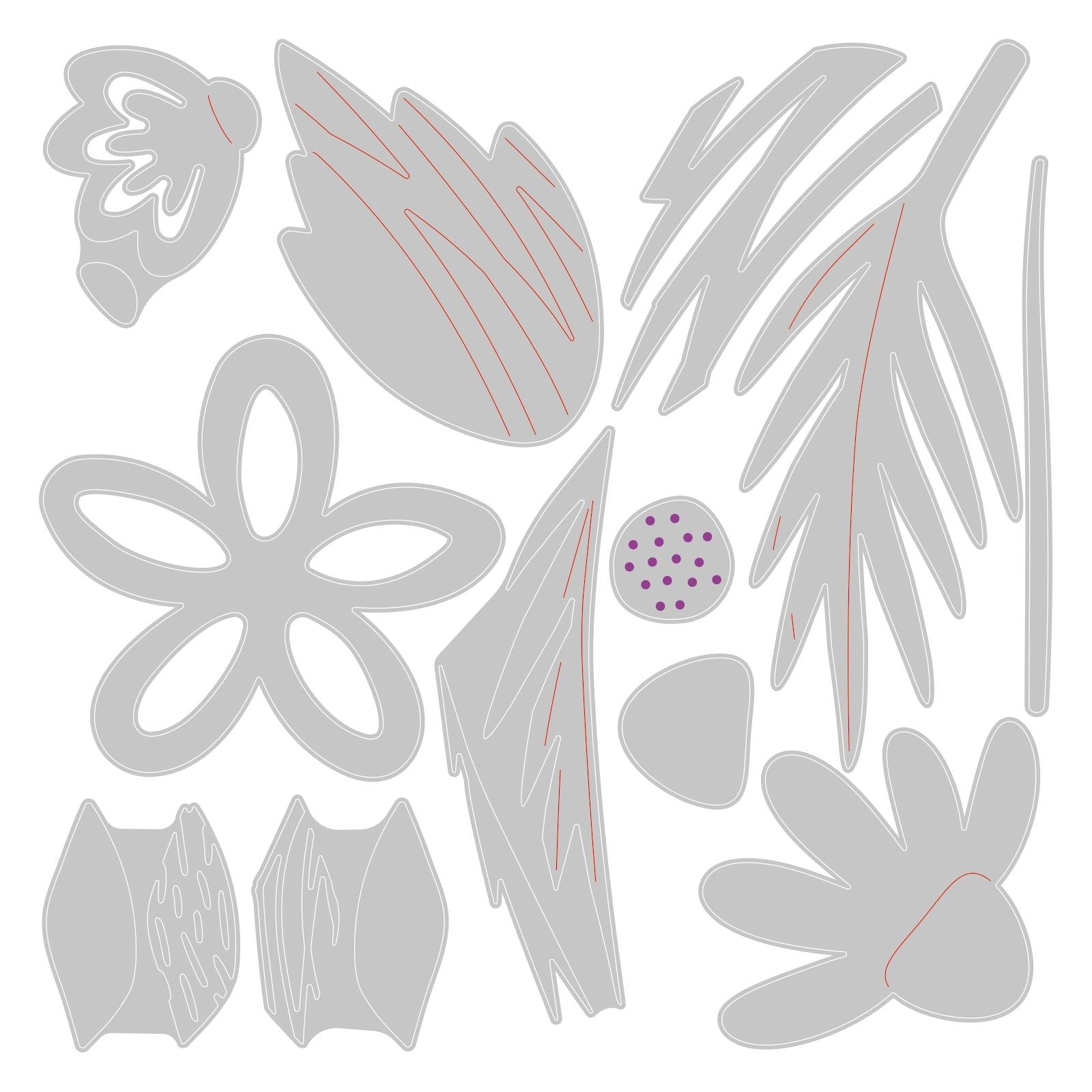 Sizzix • thinlits die set bohemian florals 12pieces