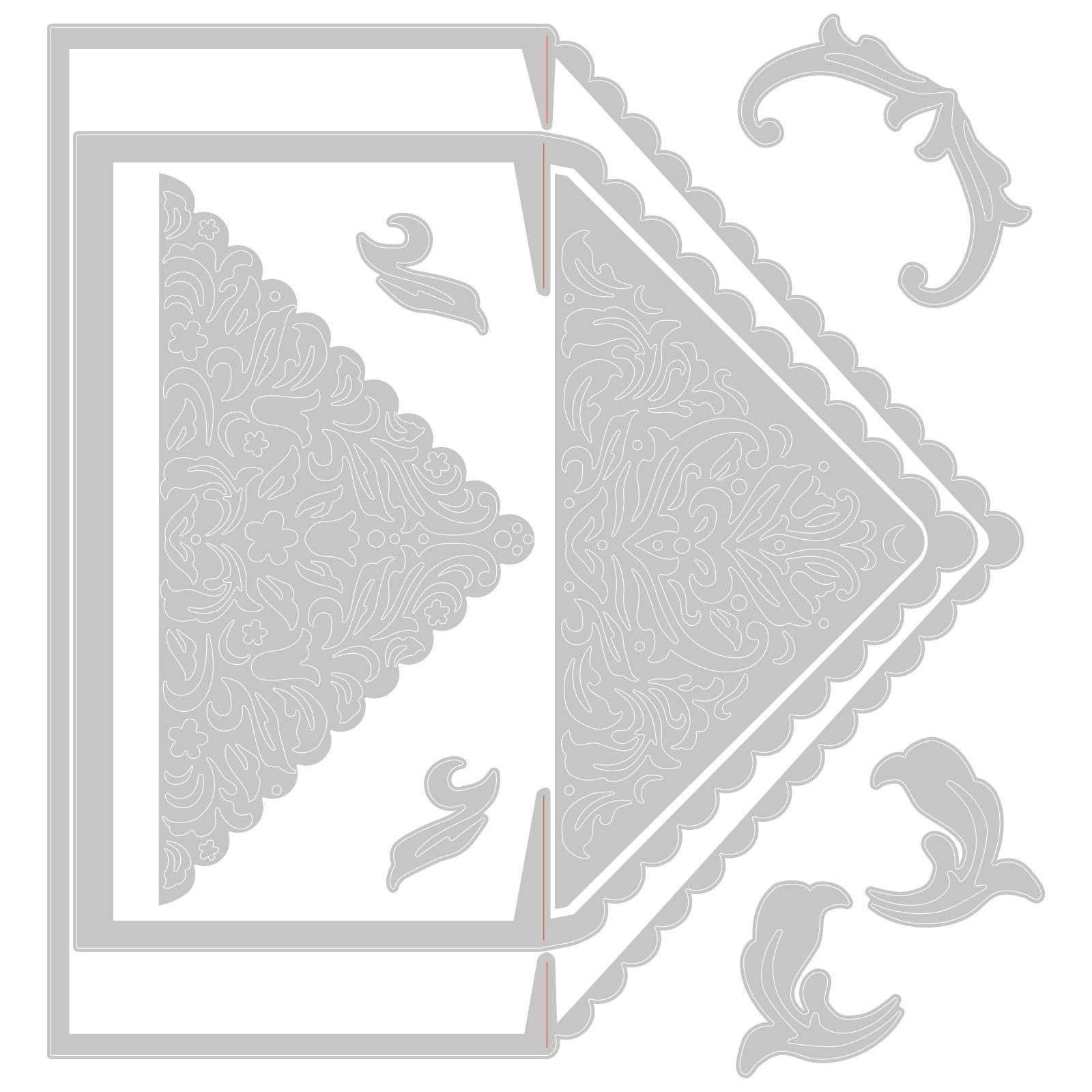 Sizzix • thinlits die set lace envelope liners 9pieces