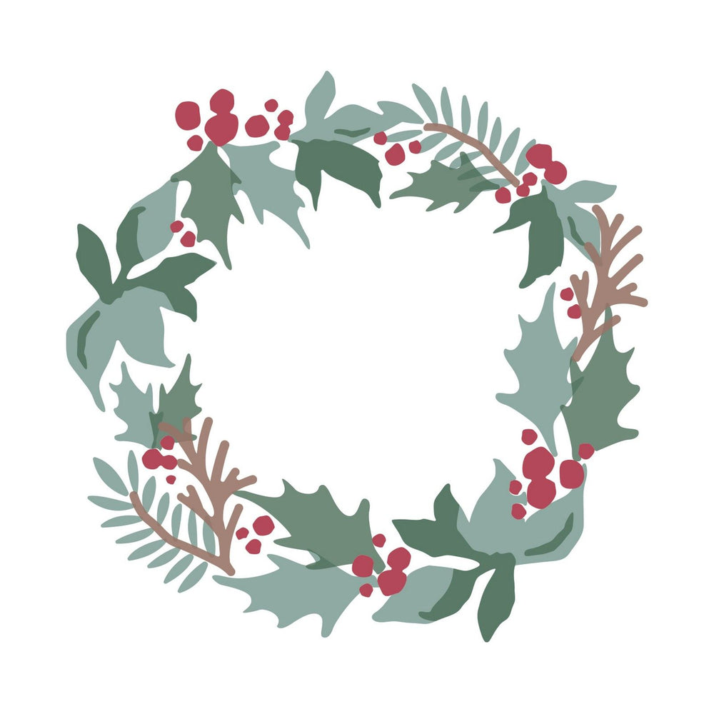 Sizzix • layered stencils holly wreath 4stuks