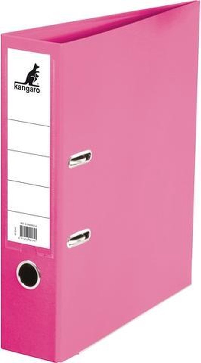 Kangaro ordner - a4 - 2-rings - roze - rugbreedte 75mm - k-3000k064