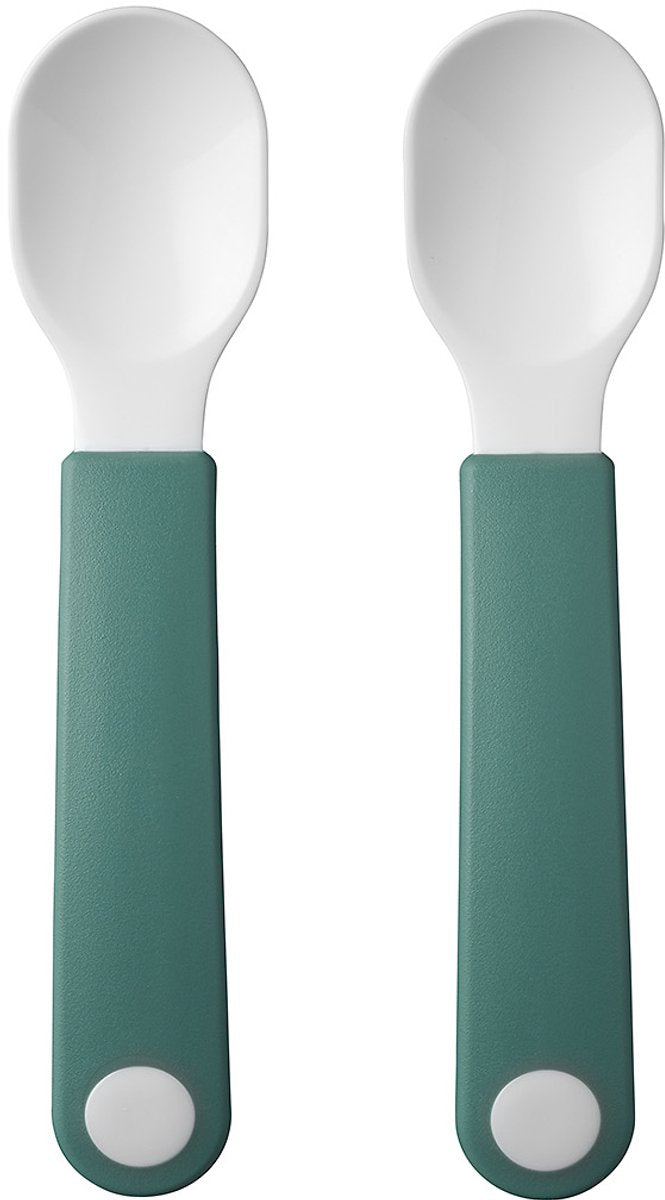 Mepal mio oefenlepel - set van 2 - goede grip - kinderservies - deep turquoise