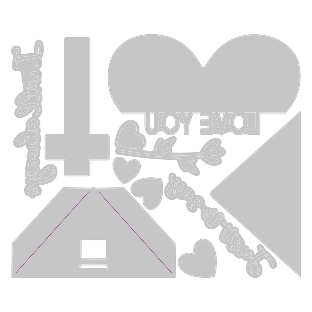 Sizzix • thinlits die set heart slider card