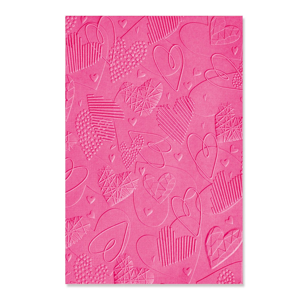 Sizzix • 3d textured impressions embossing folder mark making hearts