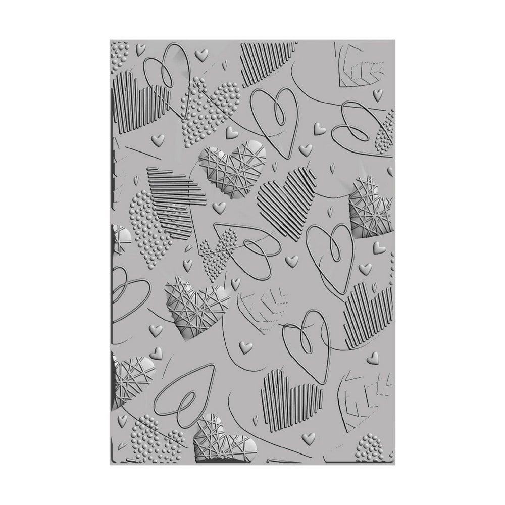 Sizzix • 3d textured impressions embossing folder mark making hearts