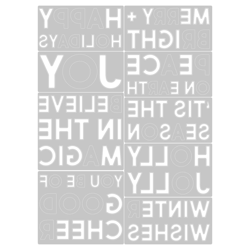 Sizzix • tim holtz thinlits die set bold text christmas 9pcs