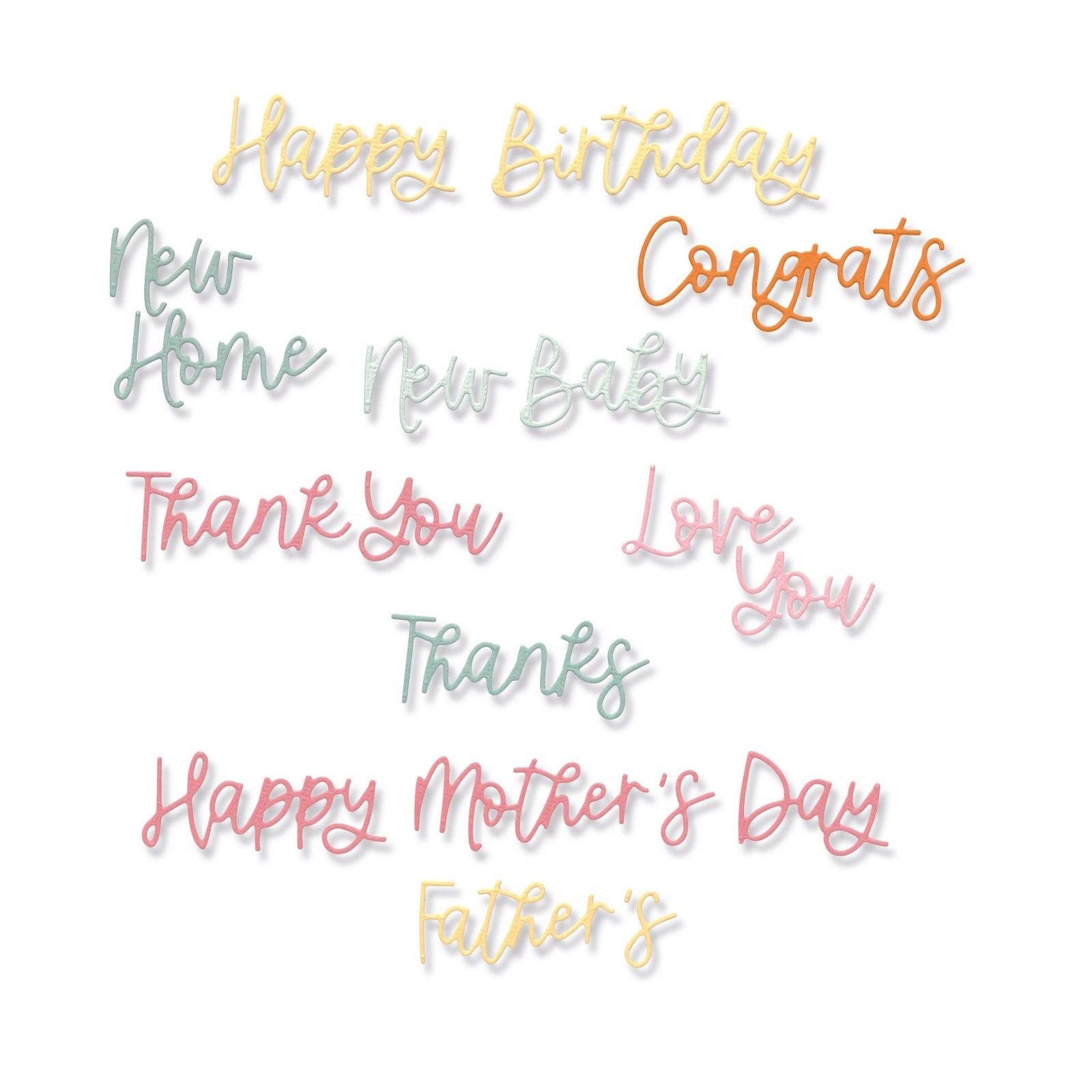 Sizzix • thinlits die set variety sentiments 14stuks