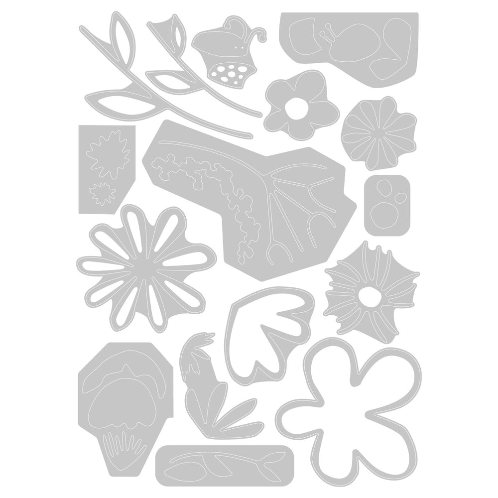 Sizzix • thinlits die set fabulous bold florals 16pcs