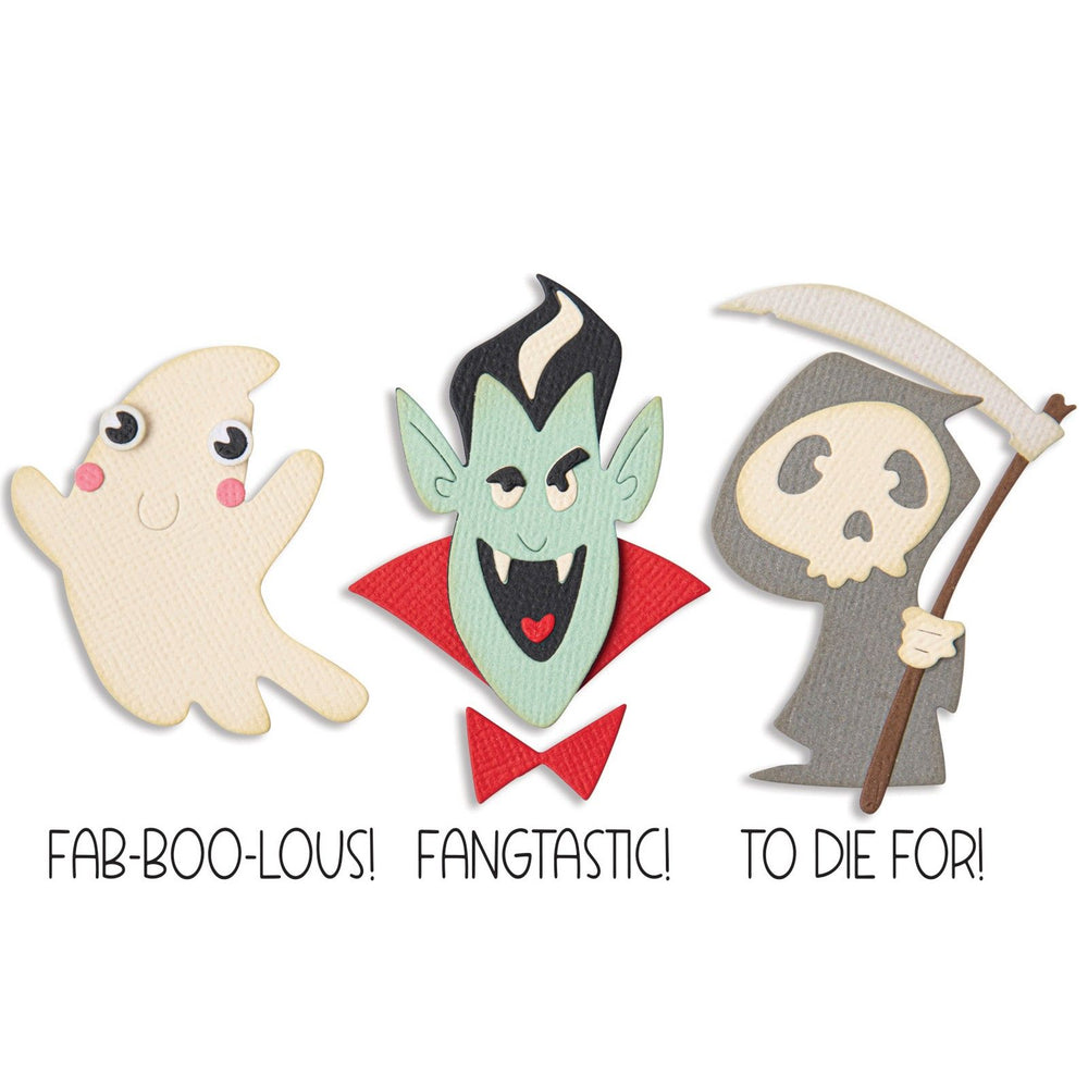 Sizzix • thinlits die set with stamps spooky friends