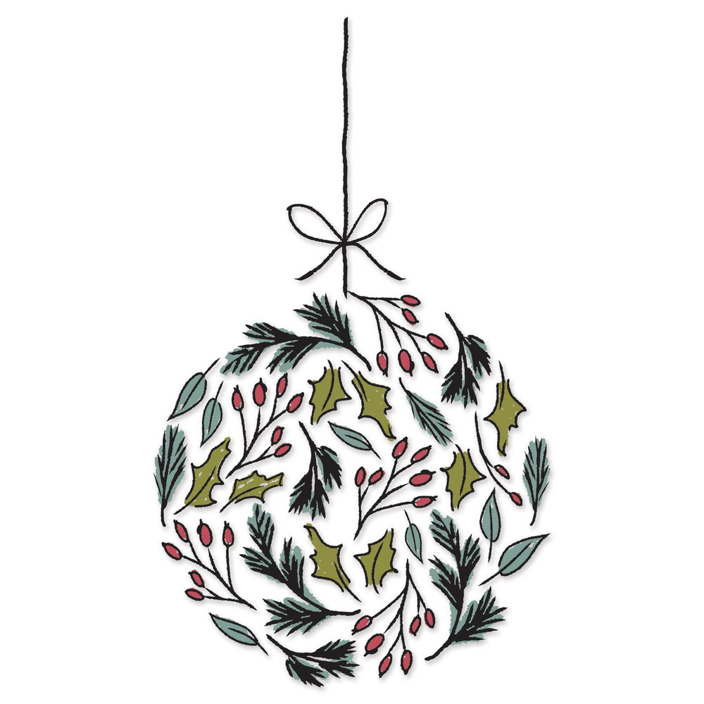 Sizzix • layered clear stamps leafy ornament