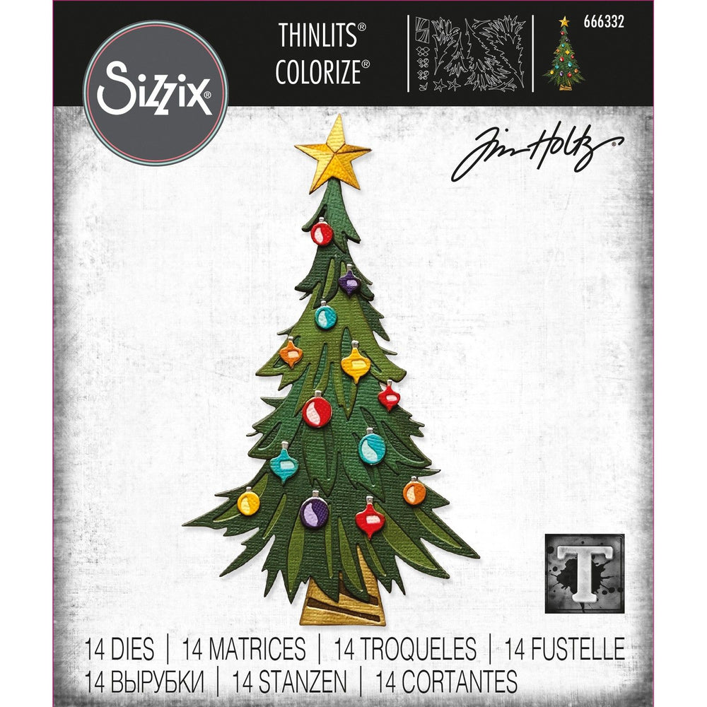 Sizzix • tim holtz thinlits die set trim a tree colorize