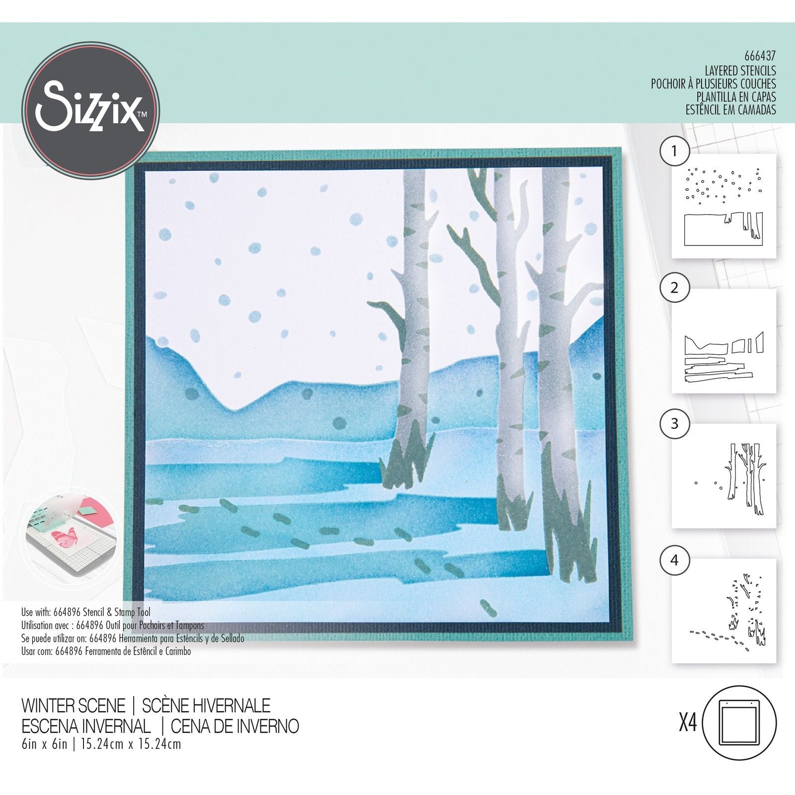 Sizzix • layered stencils winter scene