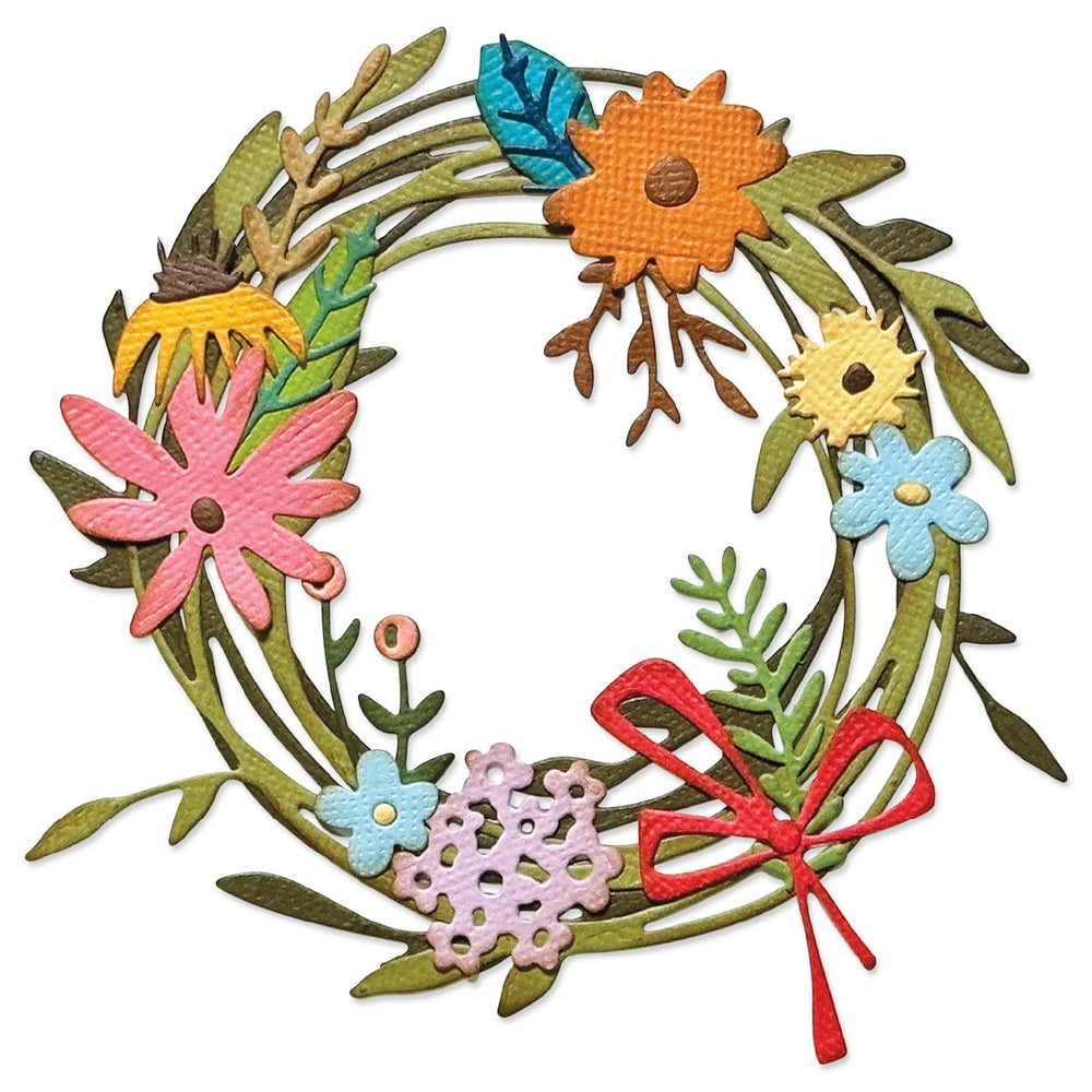 Sizzix • vault funky floral wreath by tim holtz