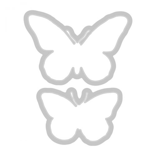 Sizzix • clear stamps set a5 with framelits die painted pencil butterflies