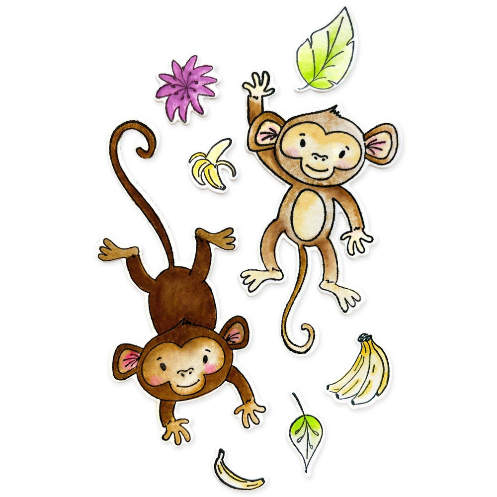Sizzix • clear stamp set going bananas 15pcs
