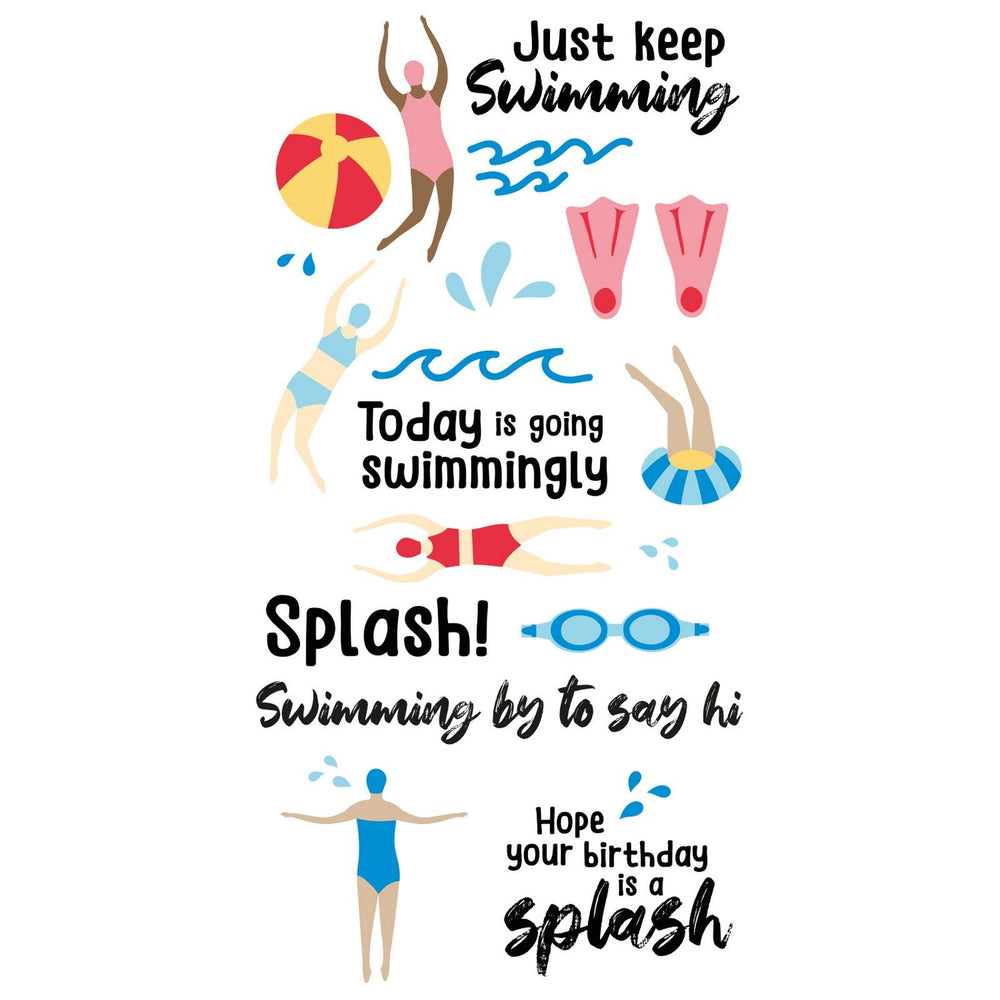 Sizzix • clear stamp set synchronized swimmers 29pcs