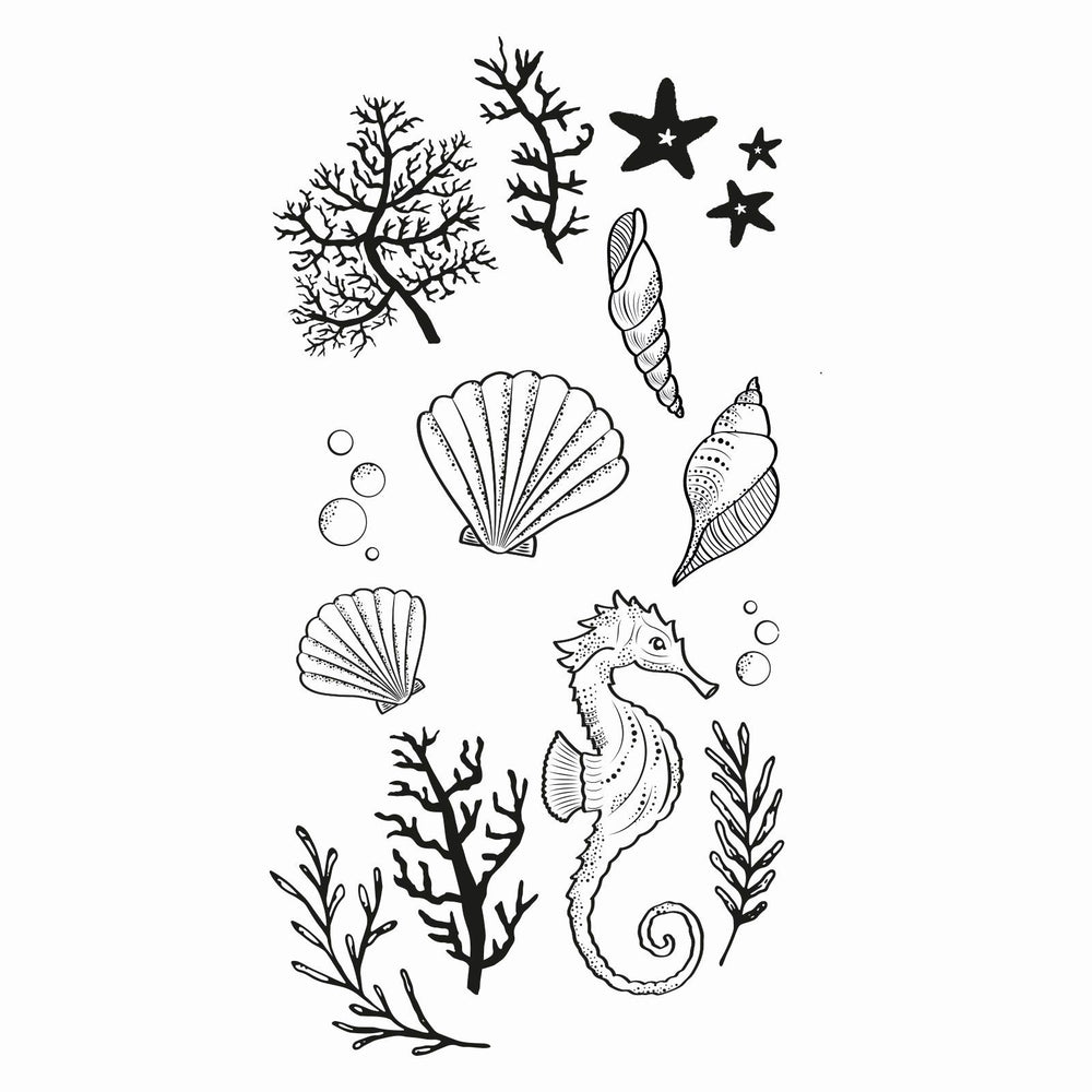 Sizzix • clear stamp set ocean elements 15pcs