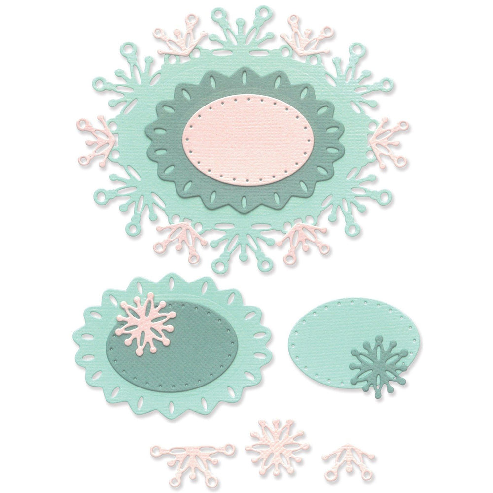 Sizzix • thinlits die set snowflake labels 6pcs