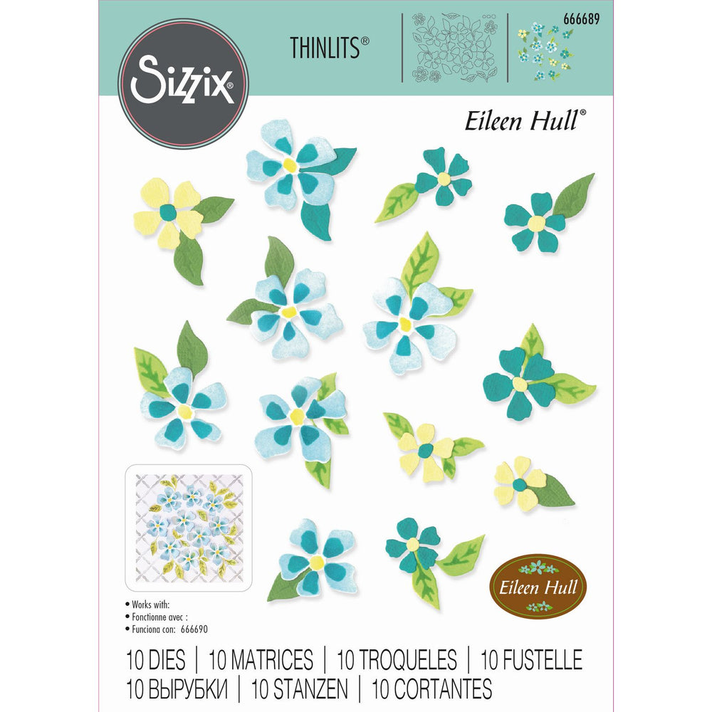 Sizzix • thinlits die set painterly blooms background 12pcs