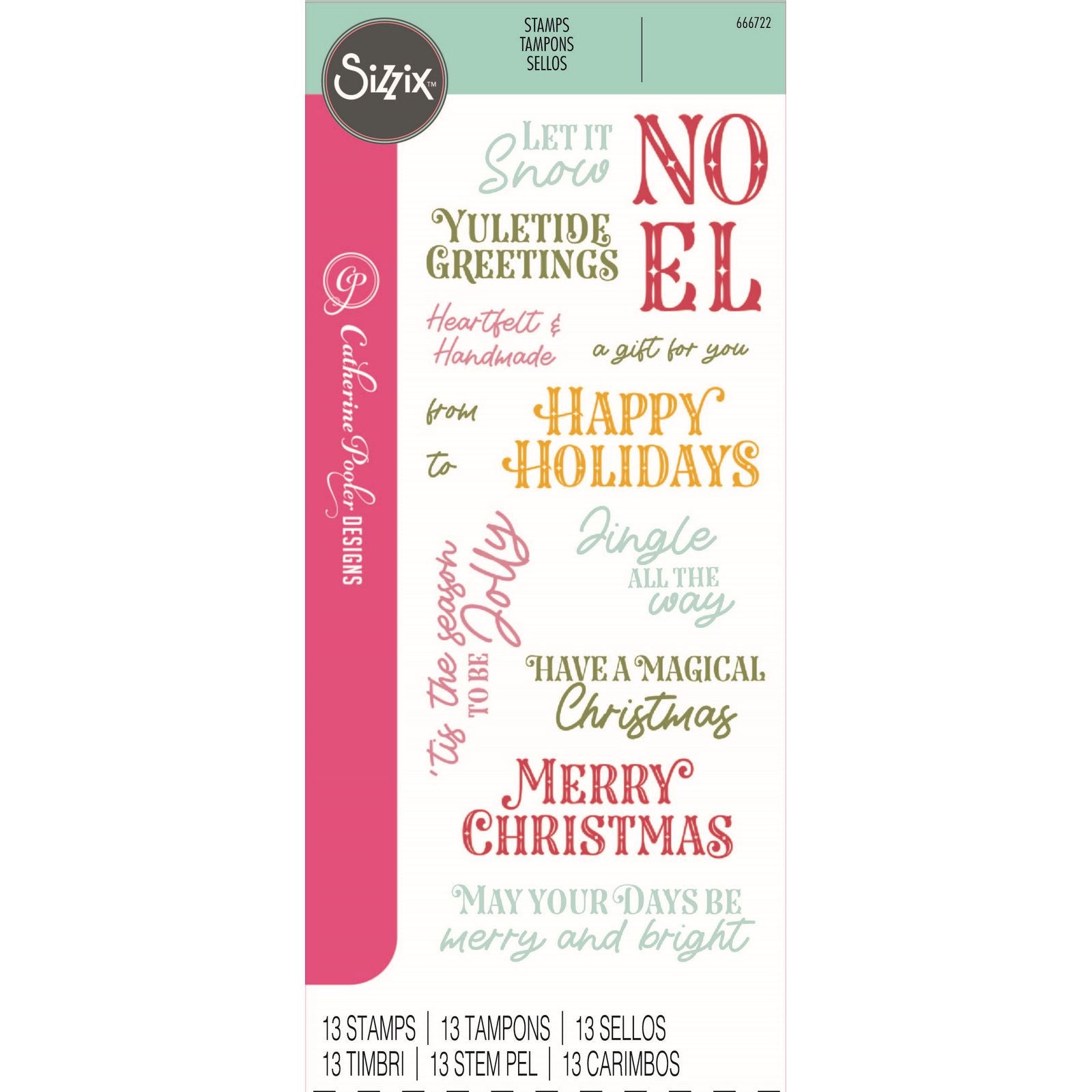 Sizzix • clear stamps set greetings of the season 13pcs