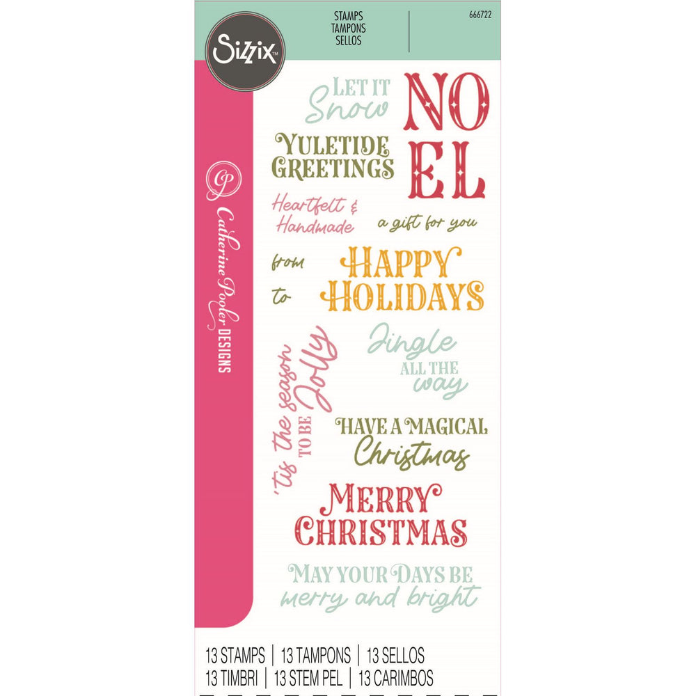 Sizzix • clear stamps set greetings of the season 13pcs