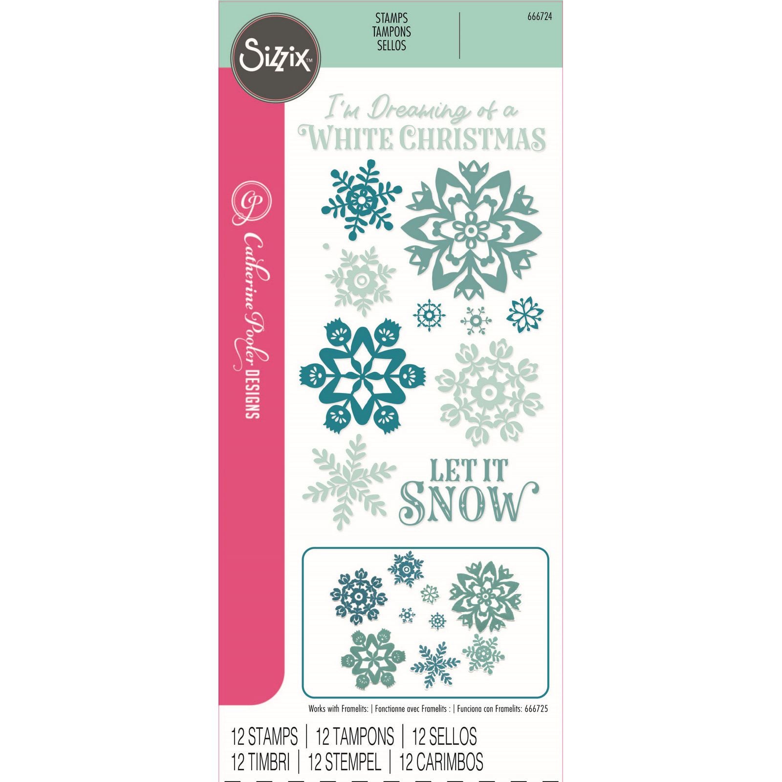 Sizzix • clear stamp set white christmas 12pcs