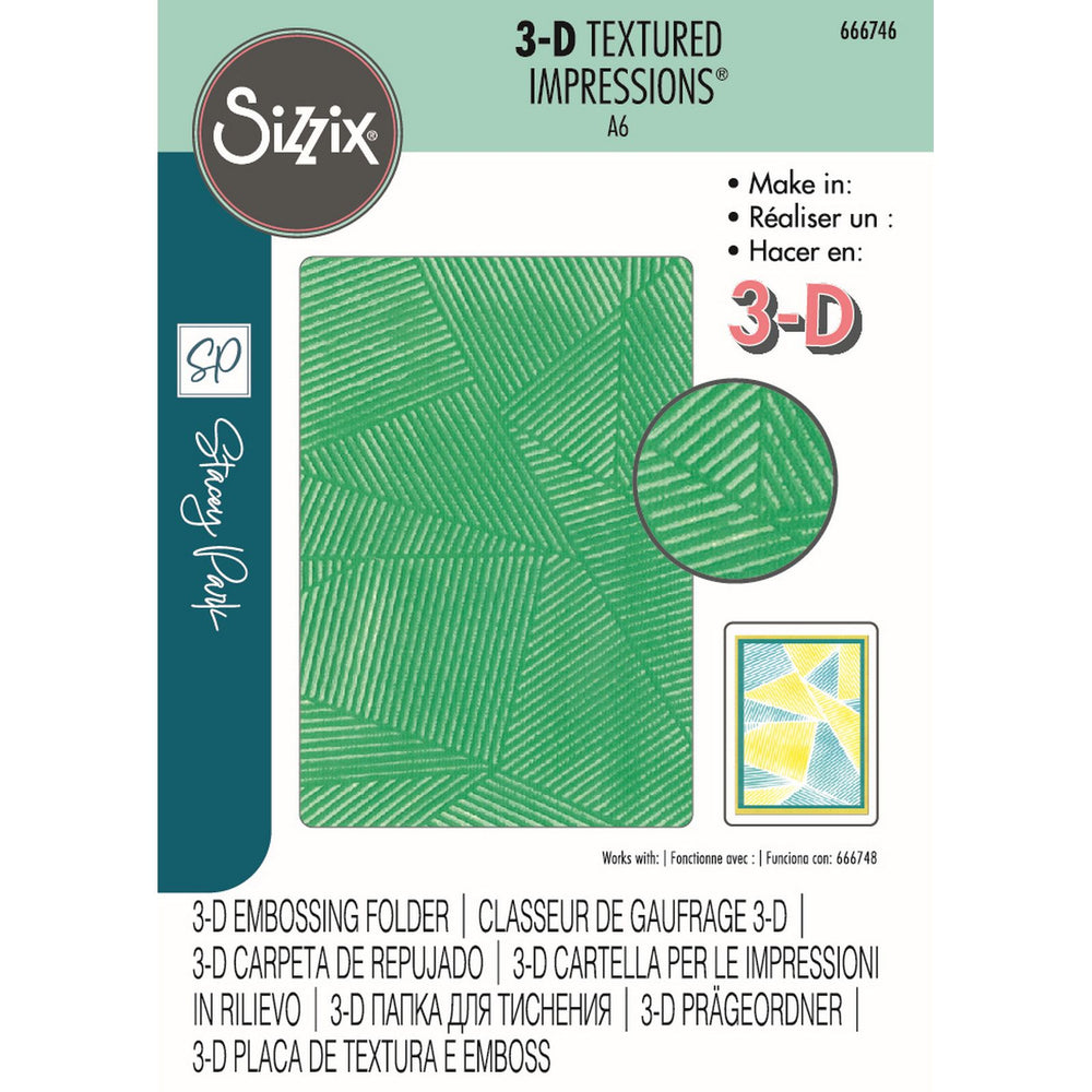 Sizzix • cosmopolitan 3d textured impressions embossing folder down the line