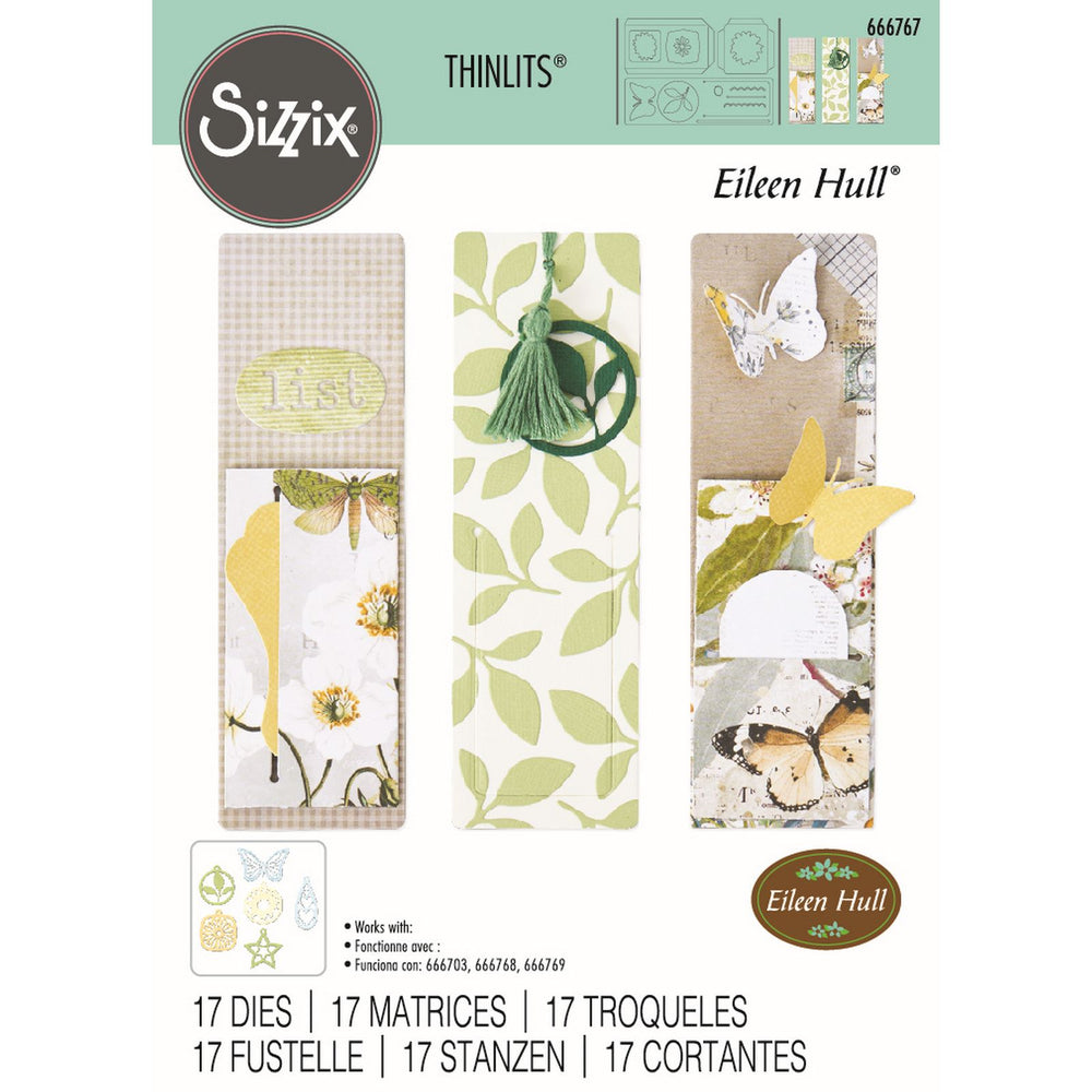 Sizzix • thinlits die set bookmark, pockets toppers 17pcs