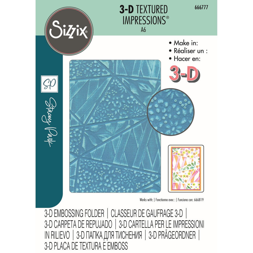 Sizzix • 3d textured impressions embossing folder fragmented floral