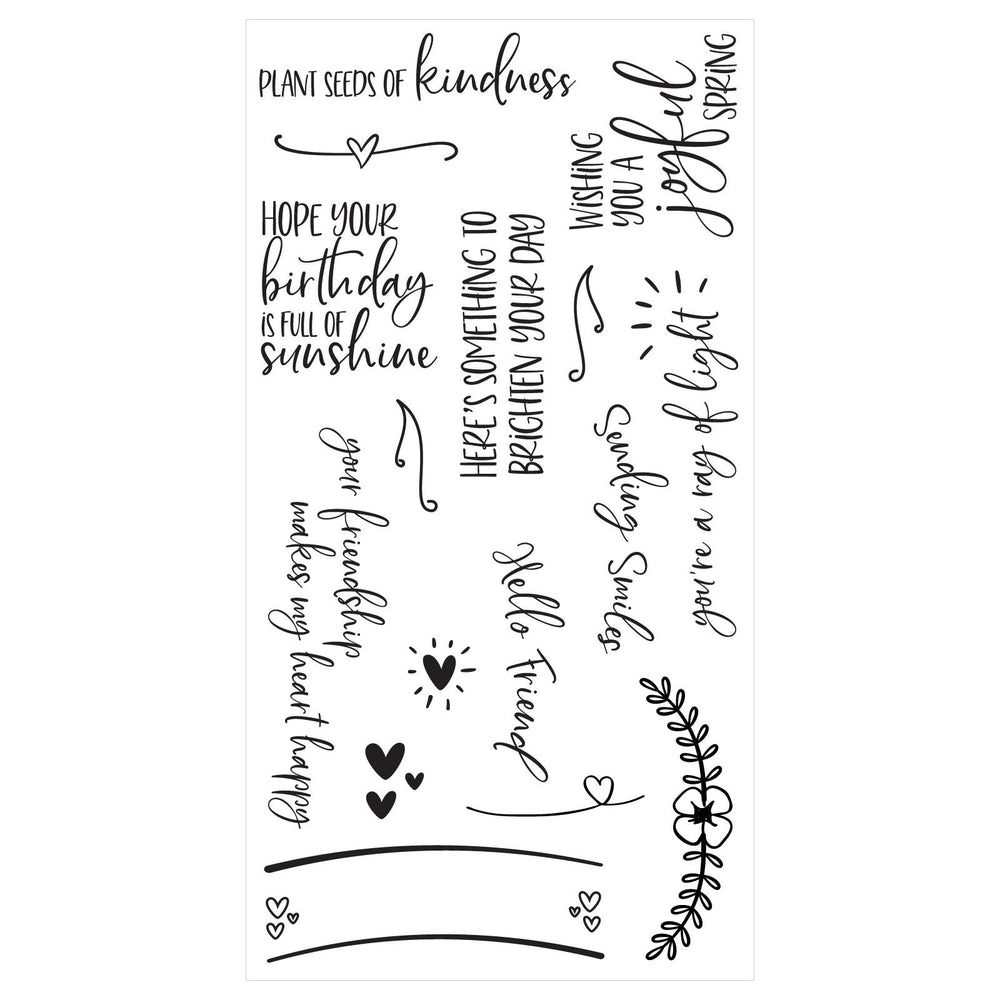 Sizzix • clear stamps sending sunshine sentiments 16pcs
