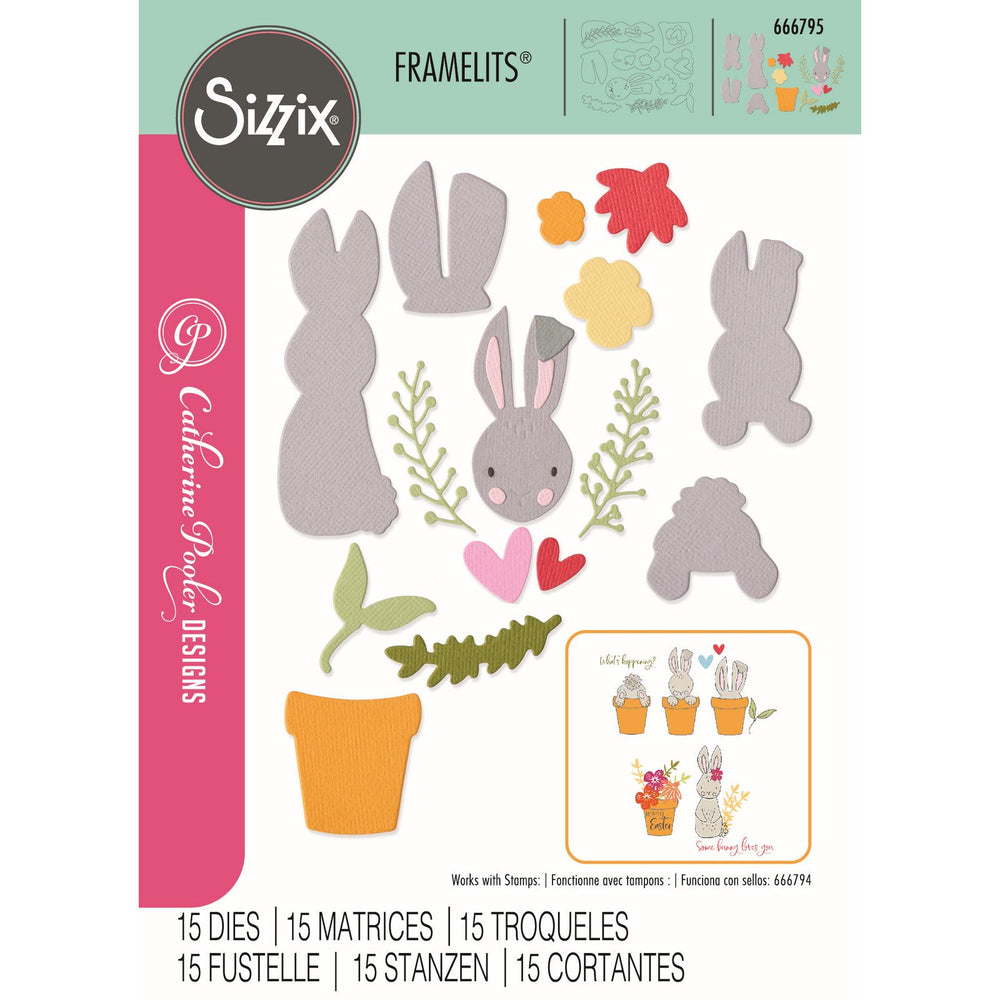 Sizzix • thinlits die set bunny bits blooms nr.2 15pcs