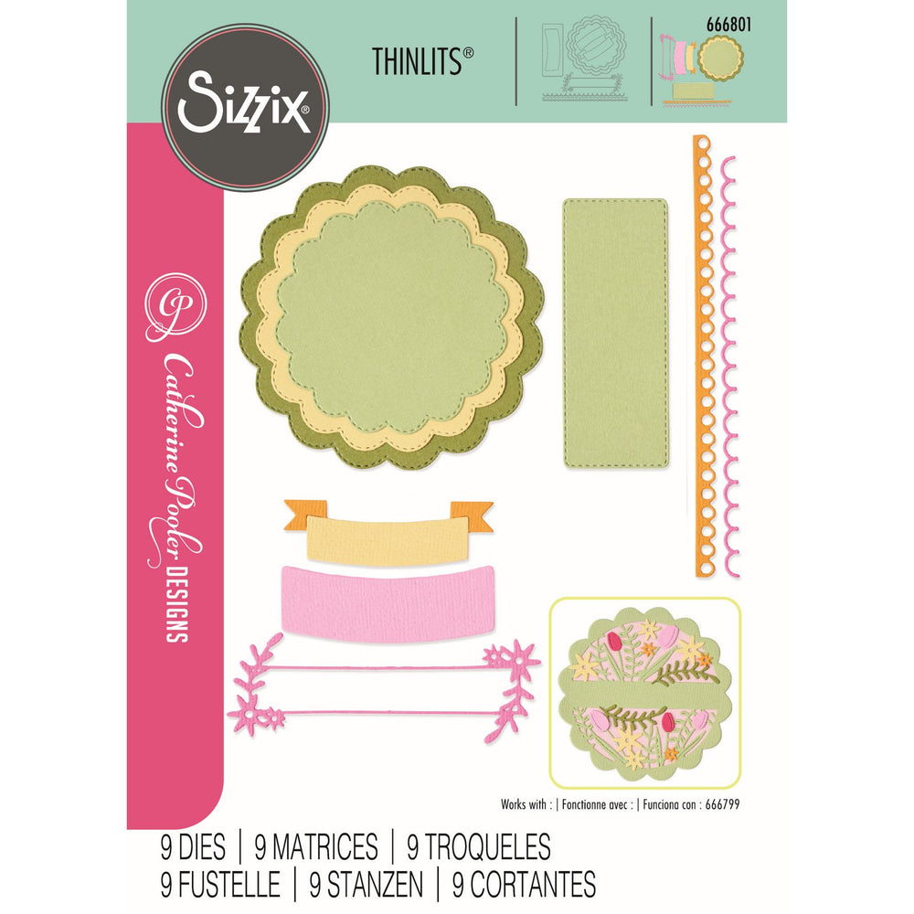 Sizzix • thinlits die set scalloped circles, borders banners 10pcs