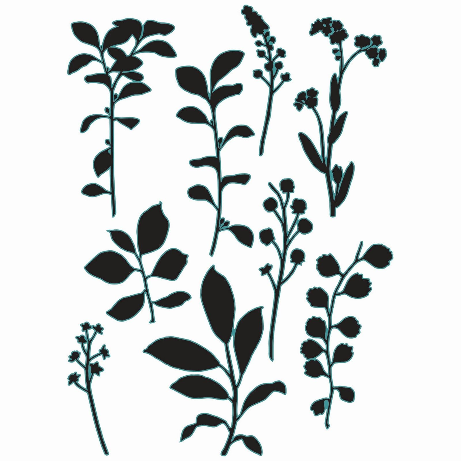 Sizzix • clear stamps set fine stems 01 9pcs
