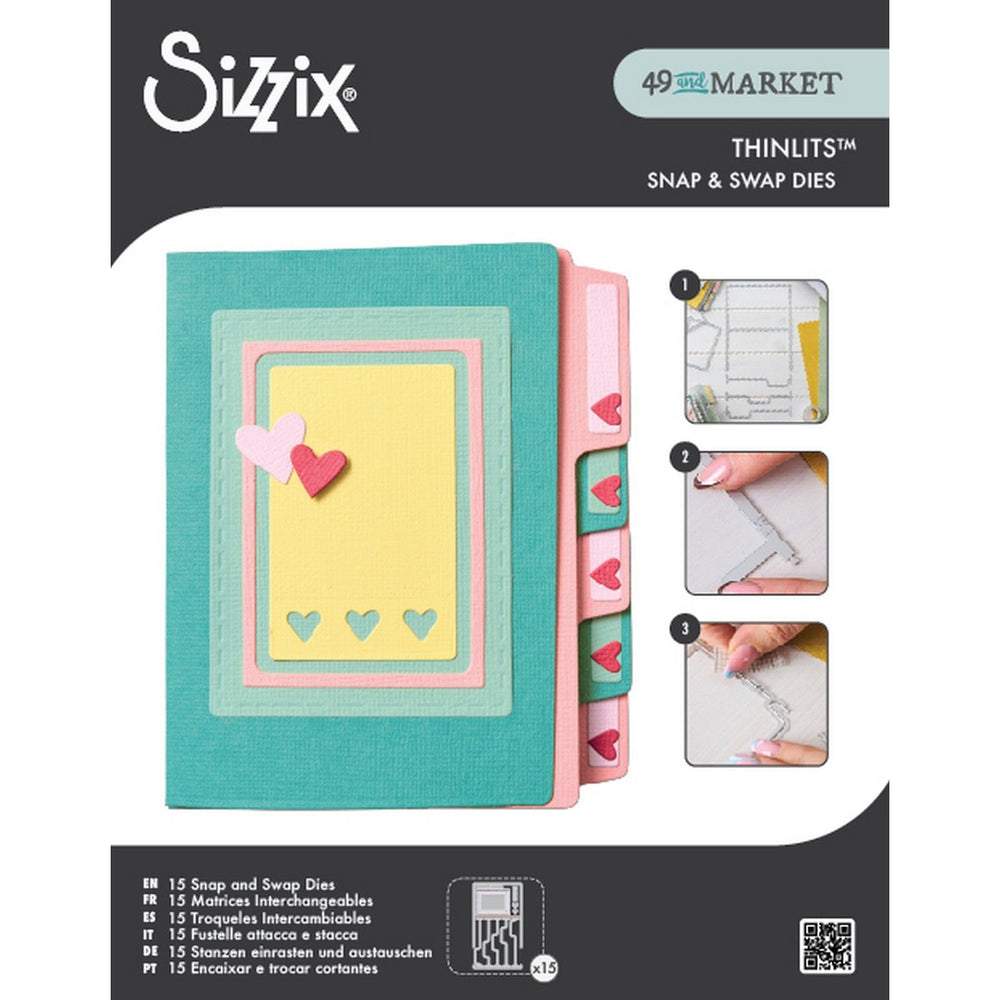 Sizzix • thinlits 15pcs die set snap and swap file folders by 49 and market