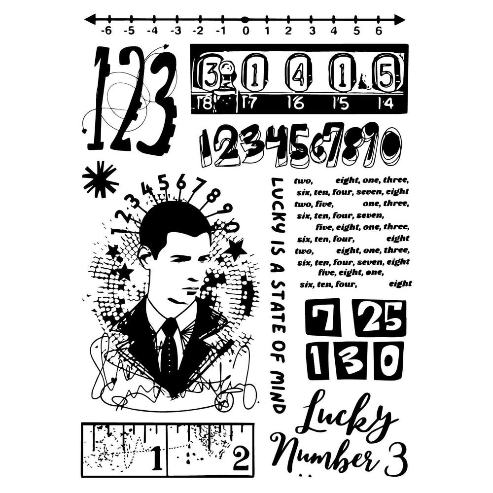 Sizzix • studio clear stamps set 11pcs 3pcs stencils strength in numbers by cat kerr