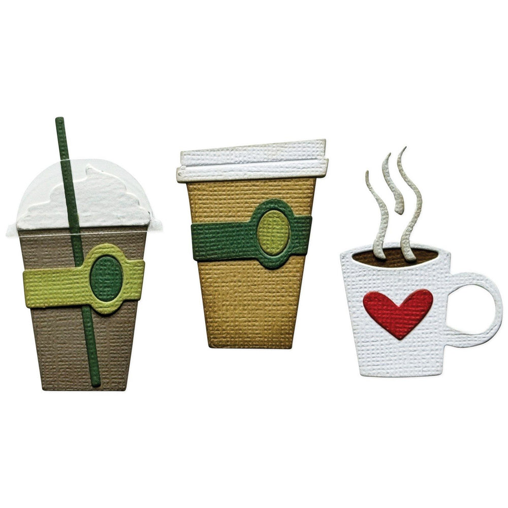 Sizzix • vault embossing folder with thinlits die set fresh brewed by tim holtz 12pcs