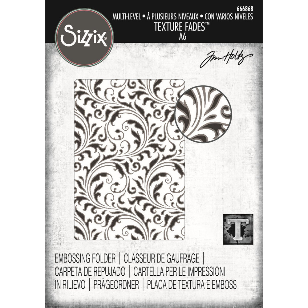 Sizzix • multi level textured impressions embossing folder vault flourish by tim holtz